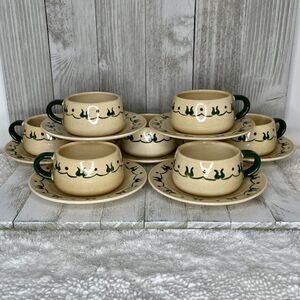 Vintage Metlox Poppy Trail Homestead Provincial Flat Cup and Saucer 7 Sets